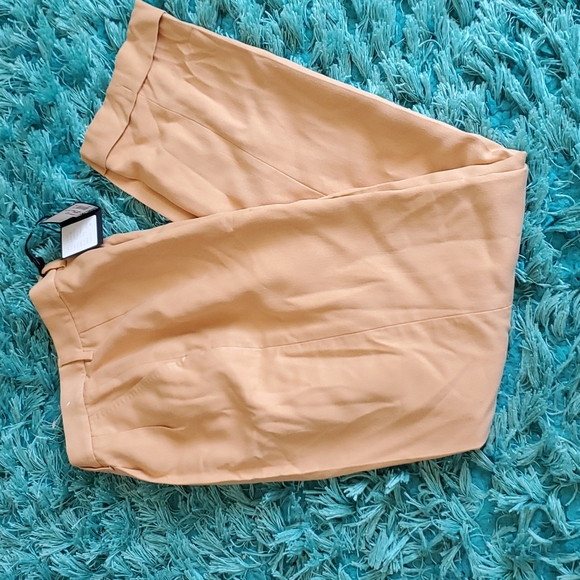 nwt women's sz 4 Giorgio's of palm beach peach silk pants pleated cuffed - Picture 1 of 5